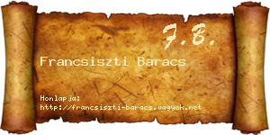 Francsiszti Baracs névjegykártya