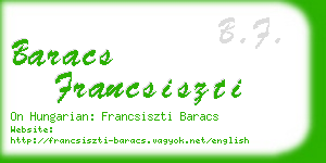 baracs francsiszti business card